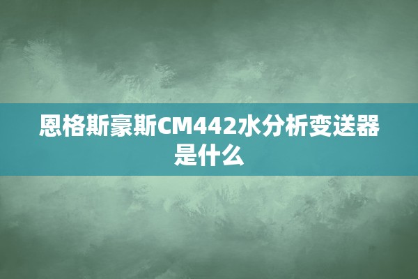 恩格斯豪斯CM442水分析变送器是什么