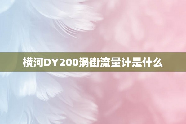 横河DY200涡街流量计是什么