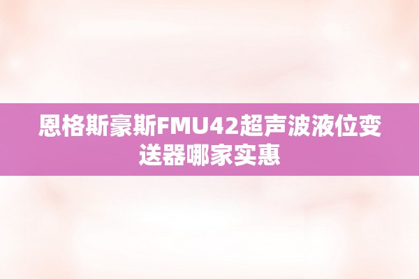 恩格斯豪斯FMU42超声波液位变送器哪家实惠