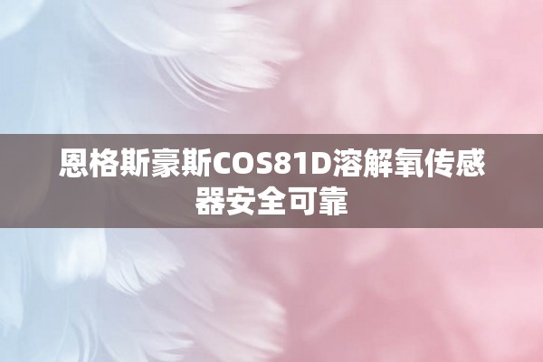 恩格斯豪斯COS81D溶解氧传感器安全可靠
