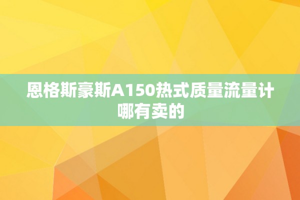 恩格斯豪斯A150热式质量流量计哪有卖的
