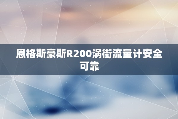 恩格斯豪斯R200涡街流量计安全可靠