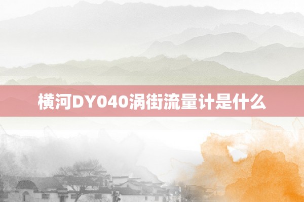 横河DY040涡街流量计是什么