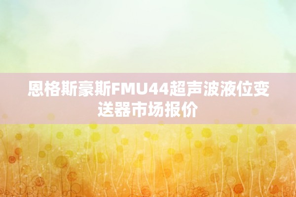 恩格斯豪斯FMU44超声波液位变送器市场报价