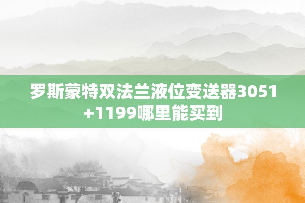罗斯蒙特双法兰液位变送器3051+1199哪里能买到