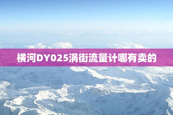 横河DY025涡街流量计哪有卖的