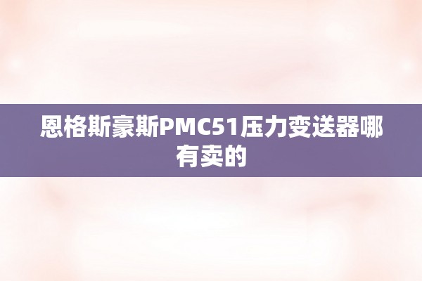 恩格斯豪斯PMC51压力变送器哪有卖的