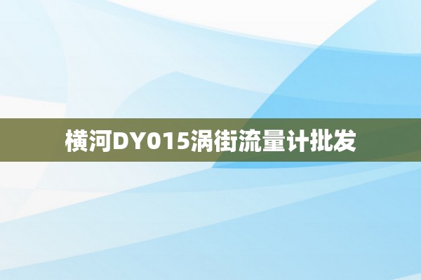 横河DY015涡街流量计批发