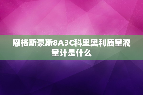 恩格斯豪斯8A3C科里奥利质量流量计是什么