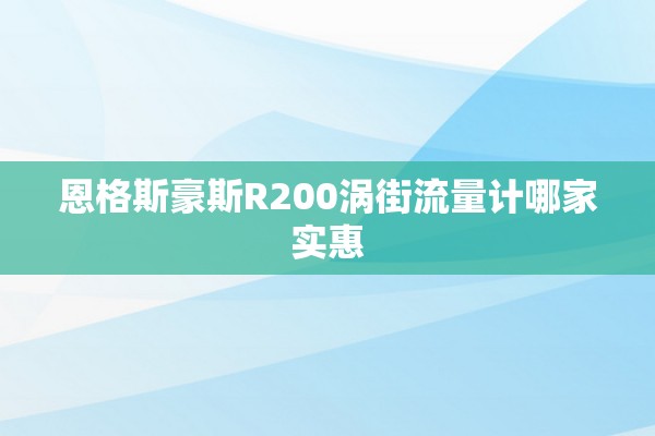 恩格斯豪斯R200涡街流量计哪家实惠