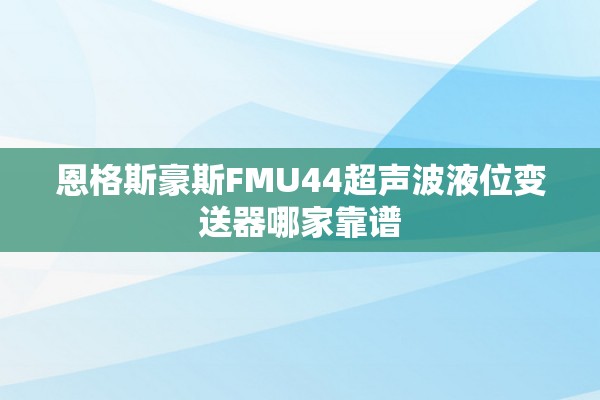 恩格斯豪斯FMU44超声波液位变送器哪家靠谱