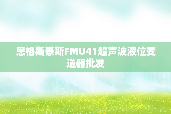 恩格斯豪斯FMU41超声波液位变送器批发
