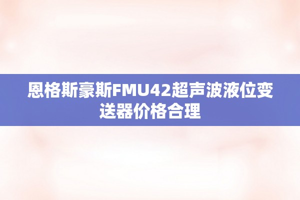 恩格斯豪斯FMU42超声波液位变送器价格合理