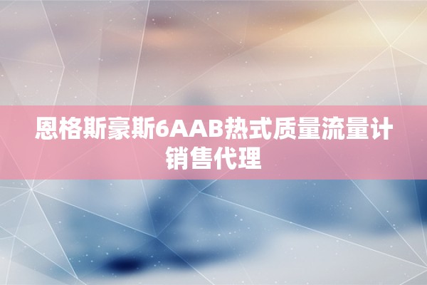 恩格斯豪斯6AAB热式质量流量计销售代理