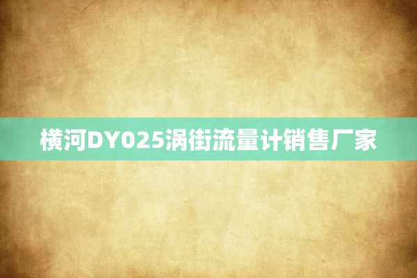 横河DY025涡街流量计销售厂家