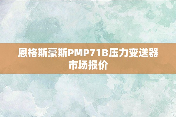 恩格斯豪斯PMP71B压力变送器市场报价