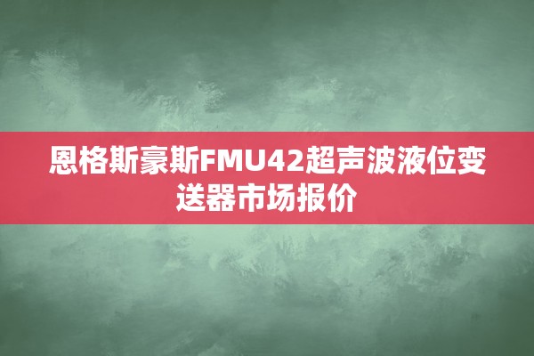 恩格斯豪斯FMU42超声波液位变送器市场报价