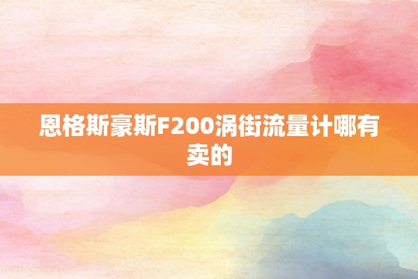 恩格斯豪斯F200涡街流量计哪有卖的