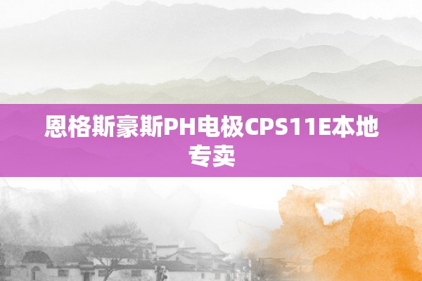 恩格斯豪斯PH电极CPS11E本地专卖