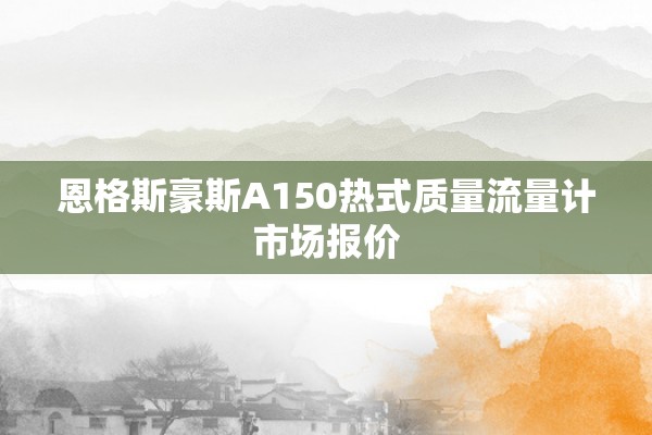 恩格斯豪斯A150热式质量流量计市场报价