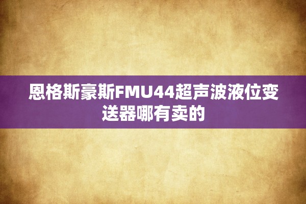 恩格斯豪斯FMU44超声波液位变送器哪有卖的