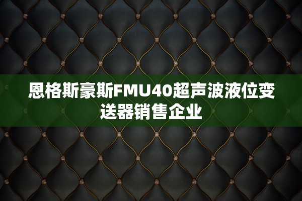 恩格斯豪斯FMU40超声波液位变送器销售企业