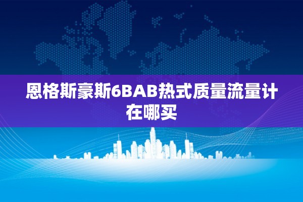 恩格斯豪斯6BAB热式质量流量计在哪买