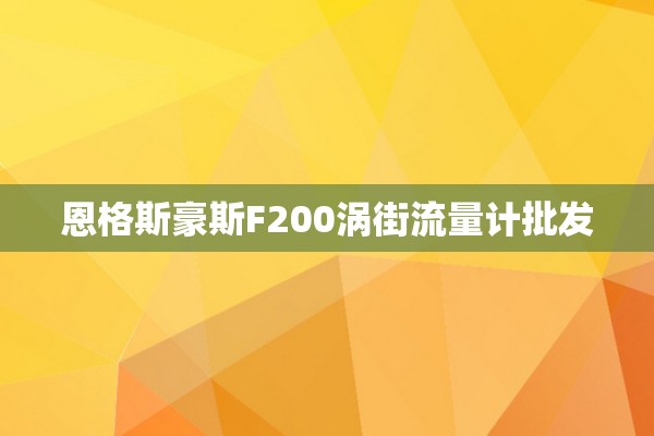 恩格斯豪斯F200涡街流量计批发