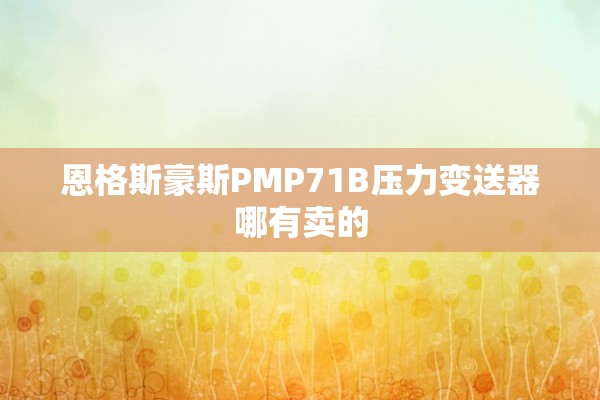 恩格斯豪斯PMP71B压力变送器哪有卖的