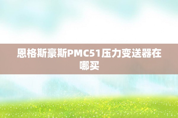 恩格斯豪斯PMC51压力变送器在哪买