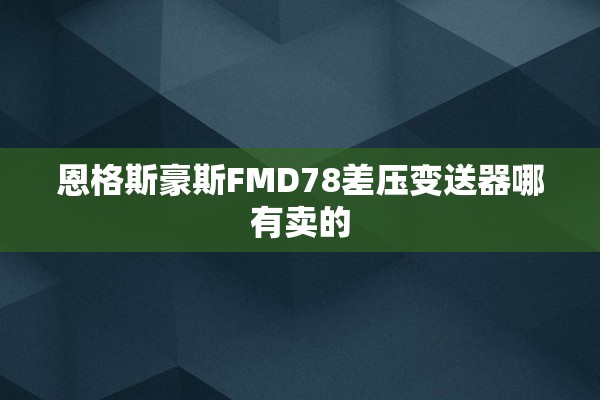 恩格斯豪斯FMD78差压变送器哪有卖的
