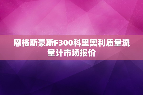 恩格斯豪斯F300科里奥利质量流量计市场报价