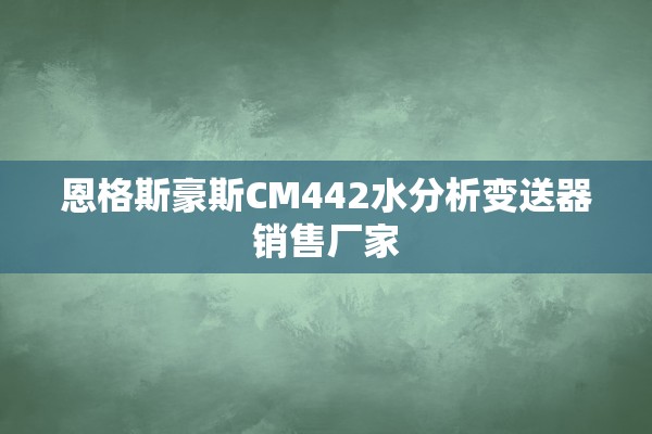 恩格斯豪斯CM442水分析变送器销售厂家